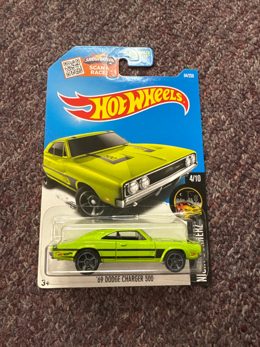 Hot Wheels ‘69 Dodge Charger 500 Green/ Black 2016 Nightburnerz 4/10