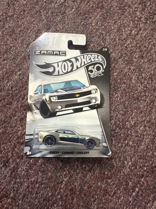 Hot Wheels 2018 50th Anniversary ZAMAC Flames #2 Chevy Camaro Concept