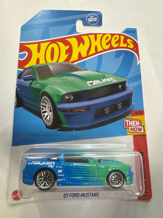 Hot Wheels '07 Ford Mustang Blue #205 - 2023 Then And Now