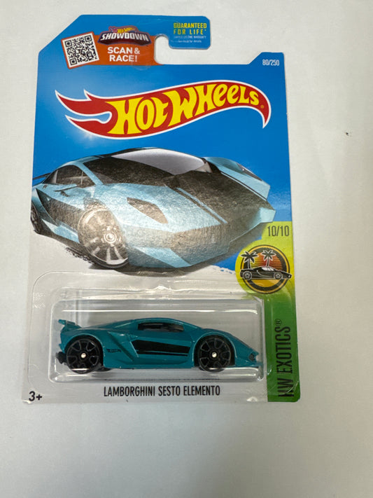2016 HOT WHEELS HW EXOTICS 10/10 TEAL LAMBORGHINI SESTO ELEMENTO