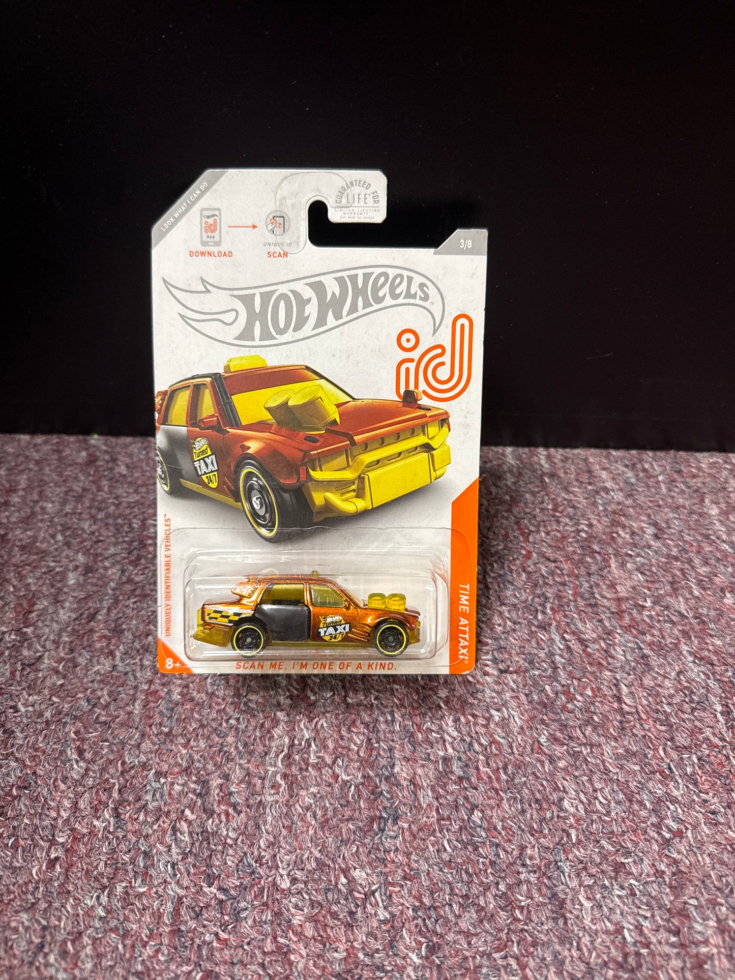 2020 Hot Wheels CHASE ID Car 3/8 TIME ATTAXI Spectraflame Orange