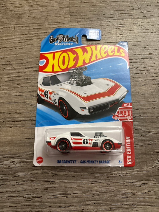 Hot wheels 68 Corvette Gas Monkey Garage Red Edition