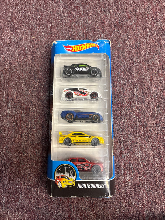 Mattel Hot Wheels Night Burnerz Multicolor 1:64 Scale Die-Cast Vehicle 5-Pack