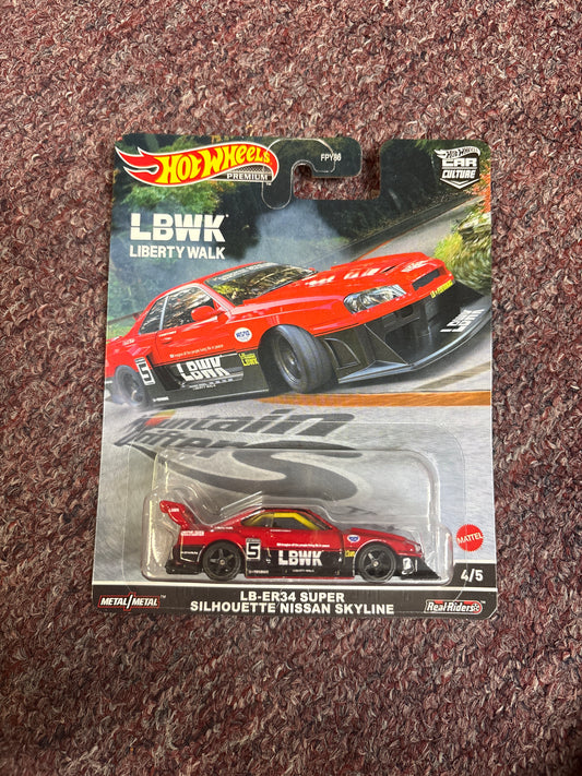 Hot Wheels Nissan Skyline LBWK Liberty Walk LB-ER34 Super Silhouette 4/5 Premium