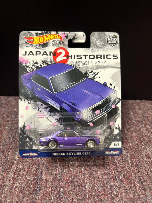Nissan Skyline C210 Hot Wheels Japan Historics 2 5/5 Purple 50th Anniversary