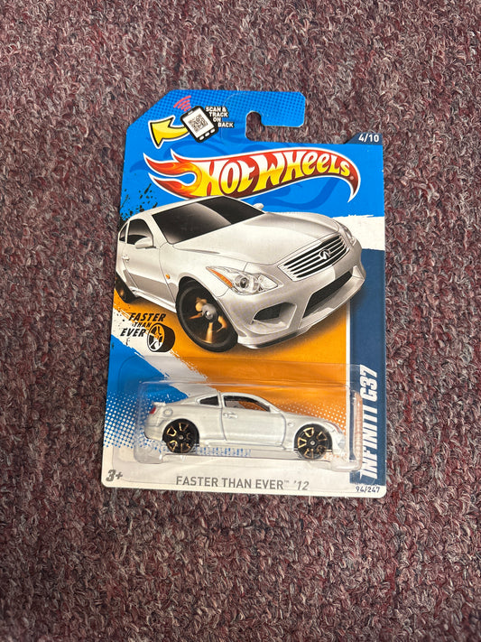Hot Wheels Infiniti G37 White Faster than Ever