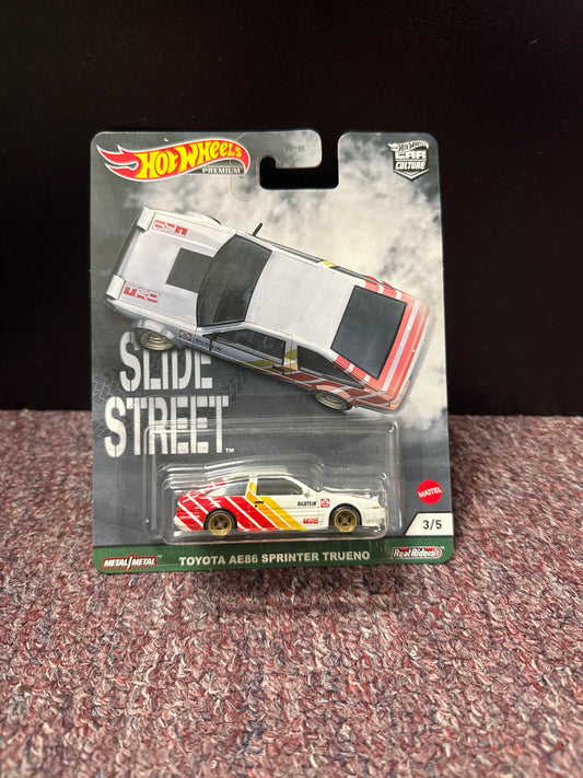 2021 HOT WHEELS PREMIUM CAR CULTURE SLIDE STREET TOYOTA AE86 SPRINTER TRUENO