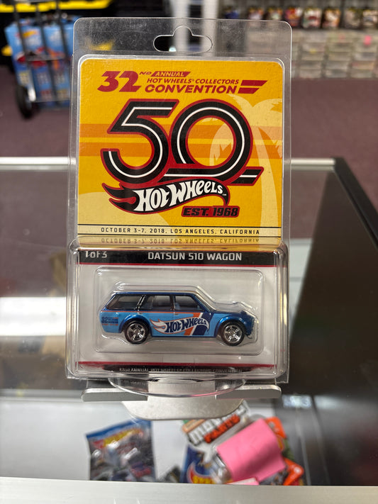 Hot Wheels 1971 Datsun 510 Wagon Blue #5250/6000 32nd Collectors Convention
