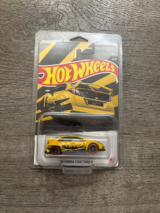 HOT WHEELS WHITE 2016 HONDA CIVIC TYPE R 2022 WALMART HONDA ANNIVERSARY    1/64