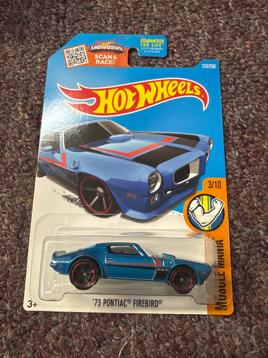 2016 Hot Wheels #123 Muscle Mania 3/10 '73 PONTIAC FIREBIRD Blue w/Black