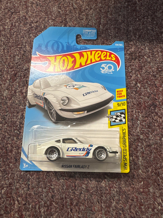 Nissan Fairlady Z Greddy #154 * White * 2018 Hot Wheels
