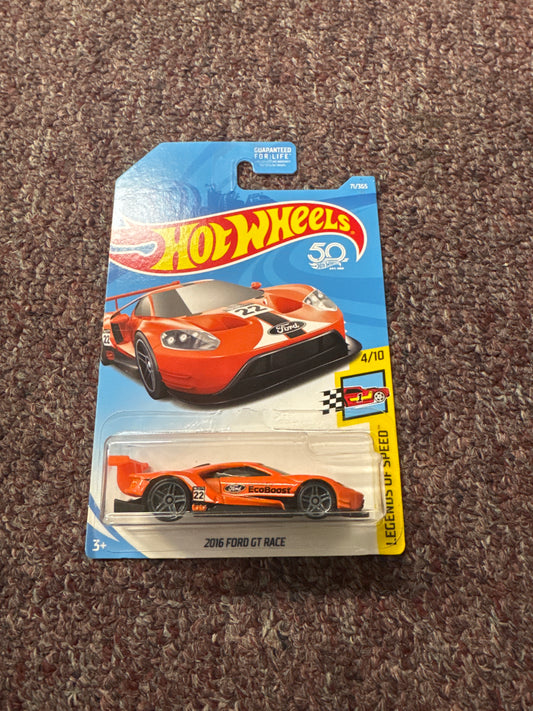 Hot Wheels #71 Legends of Speed 2016 Ford GT Race Orange 1:64