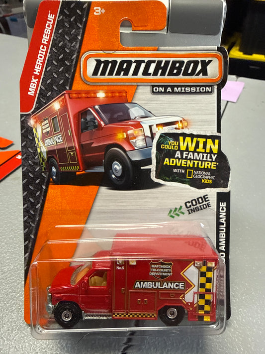Matchbox Heroic Rescue Ford E-350 Ambulance