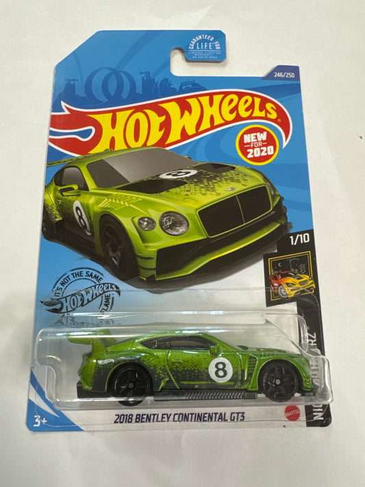 Hot Wheels 2018 Bentley Continental GT3 246/250 - Green - 2020