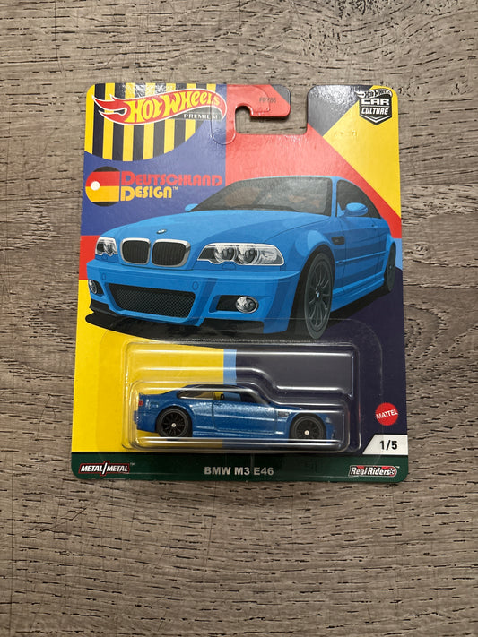 Hot Wheels 1:64 Real Riders Deutschland Design BMW M3 E46 Diecast New