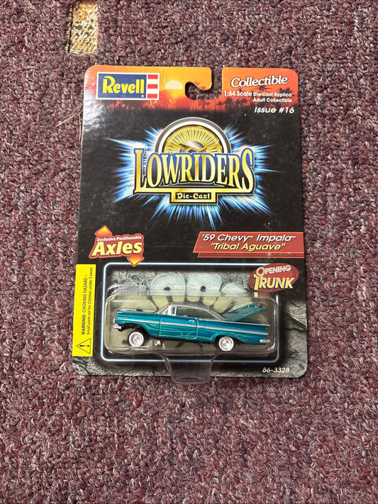 REVELL LOWRIDERS - '59 CHEVY IMPALA TRIBAL AGUAVE #16 - 1:64 DIE-CAST CAR