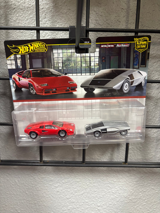 Hot Wheels Premium Car Culture 2 Pack Lamborghini Countach & Lancia Stratos Zero