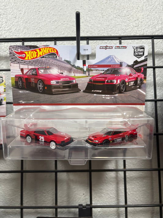 Hot Wheels Premium Car Culture 2 Pack Super Silhouette LB- ER34 Nissan Skyline