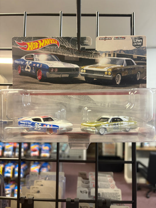 Hot Wheels Premium Car Culture 2 Pack Set '69 Ford Torino Talladega '66 Chevelle