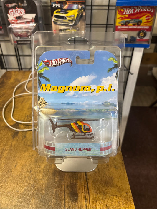 HOT WHEELS RETRO ENTERTAINMENT MAGNUM PI HELICOPTER ISLAND HOPPER
