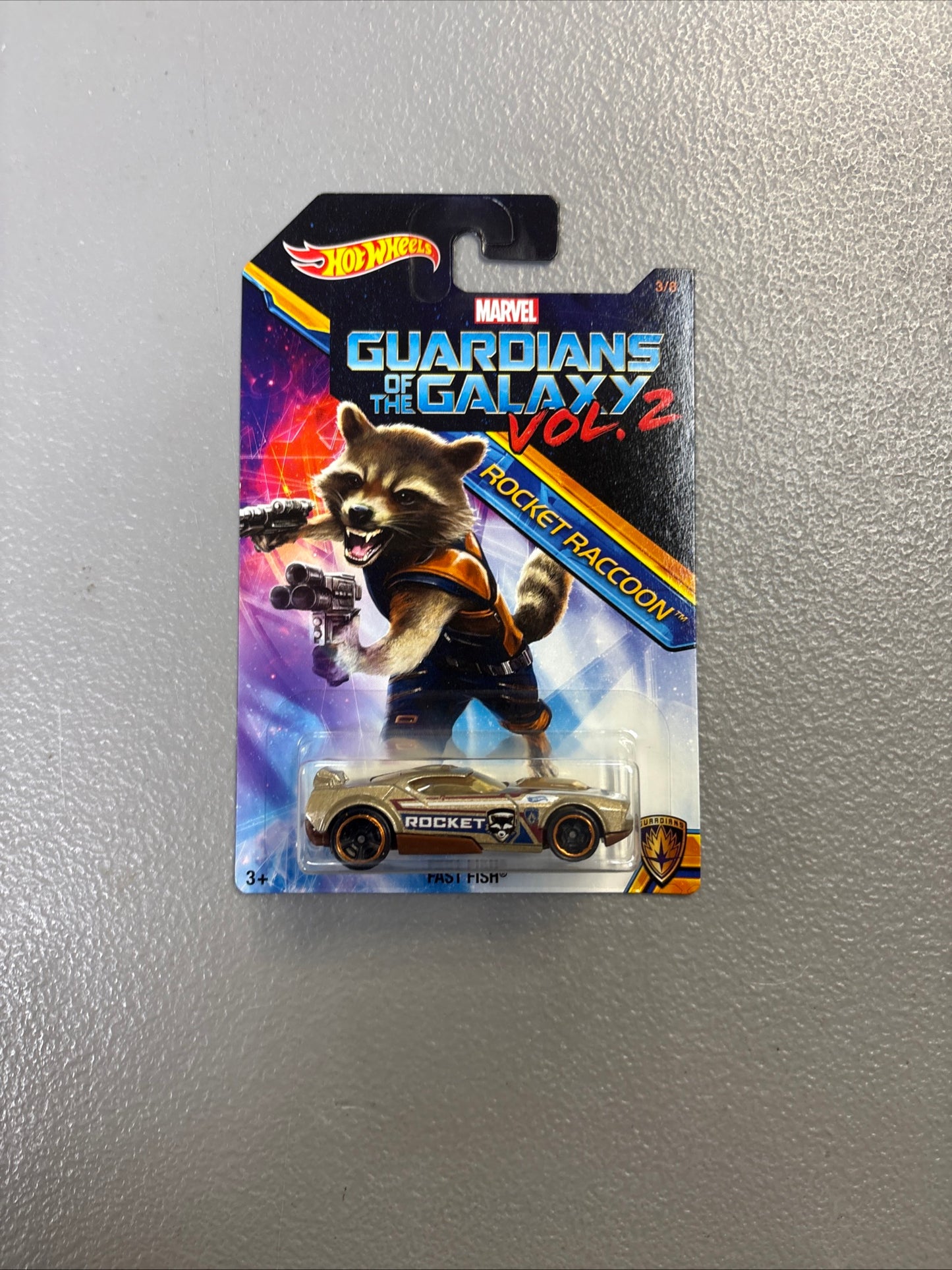 Hot Wheels Marvel Guardians of The Galaxy Vol.2 Rocket Raccoon Fast Fish 3/8